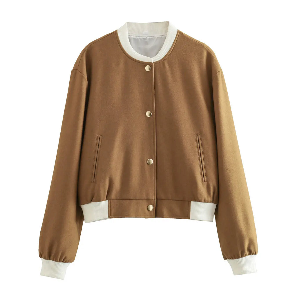 Cropped Bomber Jacket | Faux Suede | Retro Varsity Style