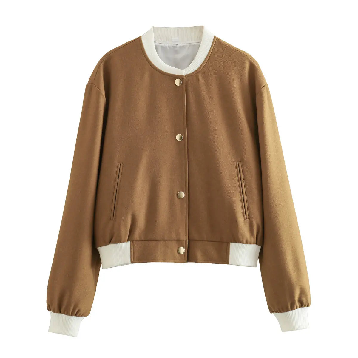 Cropped Bomber Jacket | Faux Suede | Retro Varsity Style