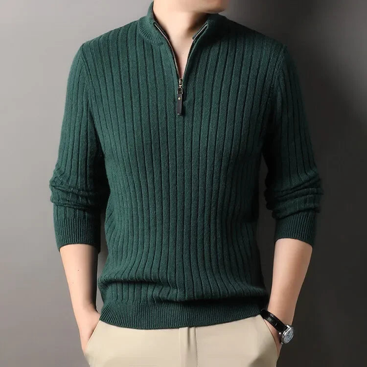 Ribbed Half-Zip Sweater | Modern Style | Cozy Comfort