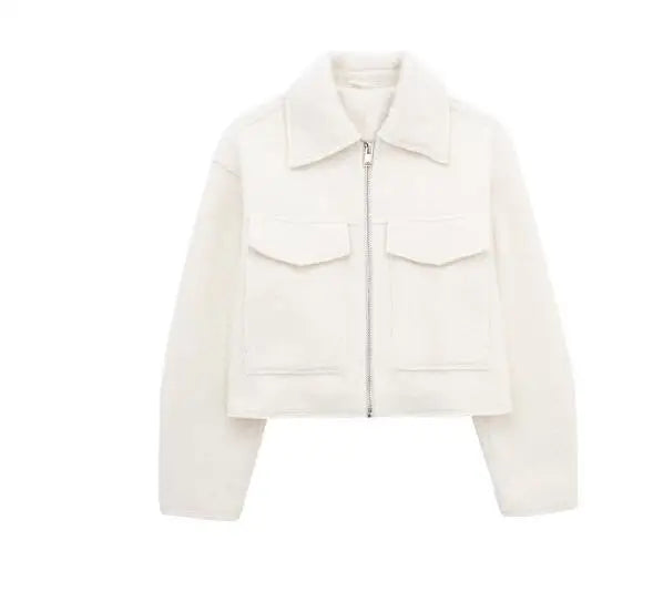 Cropped Wool-Blend Jacket | Tailored Fit | Stylish and Warm