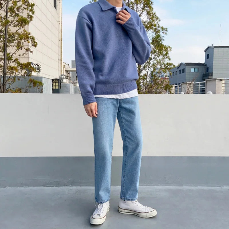 Collared Knit Sweater | Cotton Blend | Casual and Refined