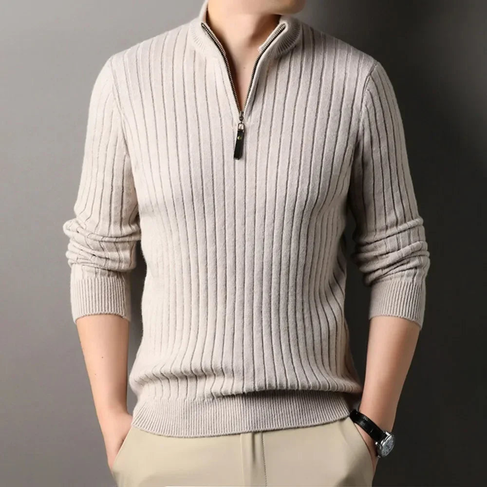 Ribbed Half-Zip Sweater | Modern Style | Cozy Comfort