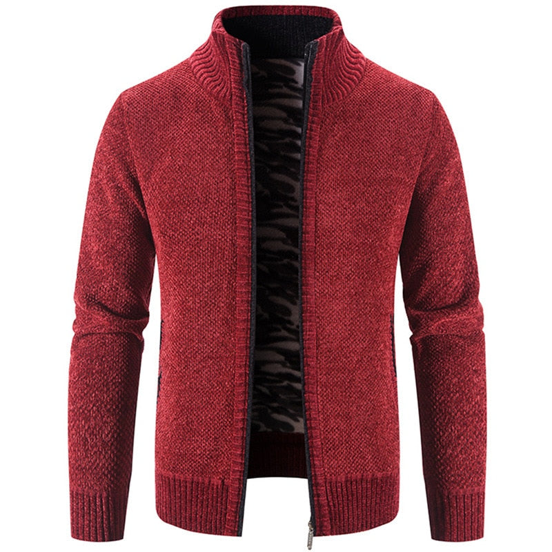 Fleece-Lined Zip-Up Cardigan | Cotton Blend | Warm and Stylish