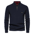 Half-Zip Sweater | High Collar & Ribbed Knit | Casual Elegance