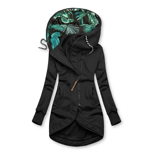 Asymmetrical Zip-Up Hoodie | Warm Lined | Cotton Blend | Casual Outerwear