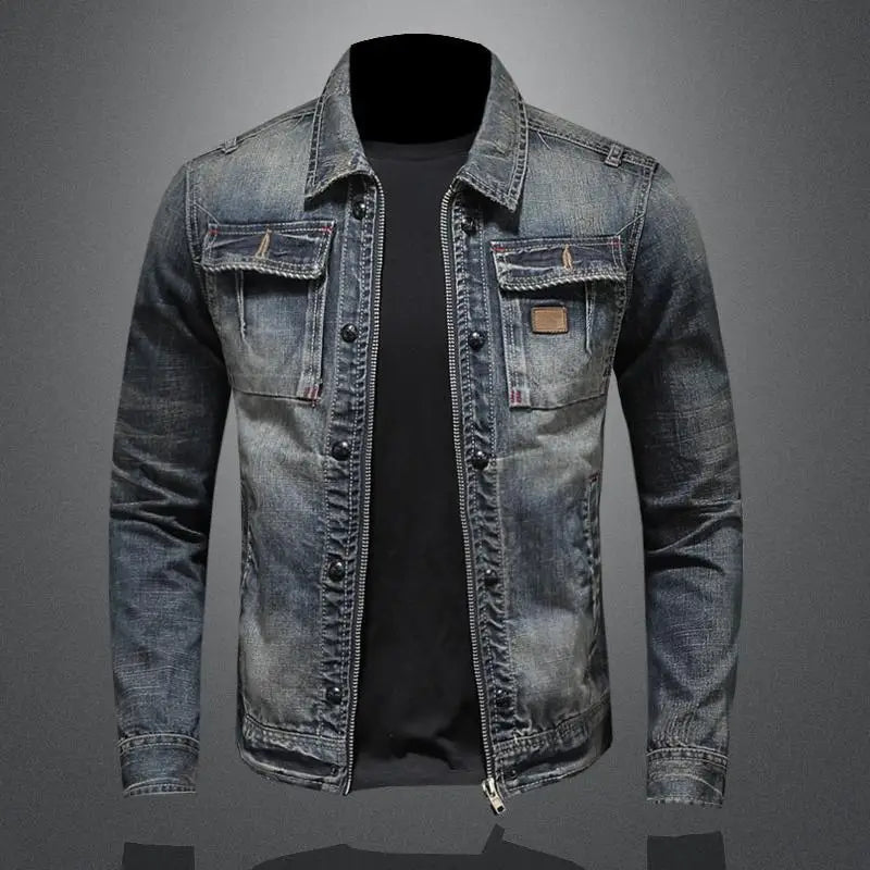 Distressed Denim Jacket | Cotton | Classic and Durable