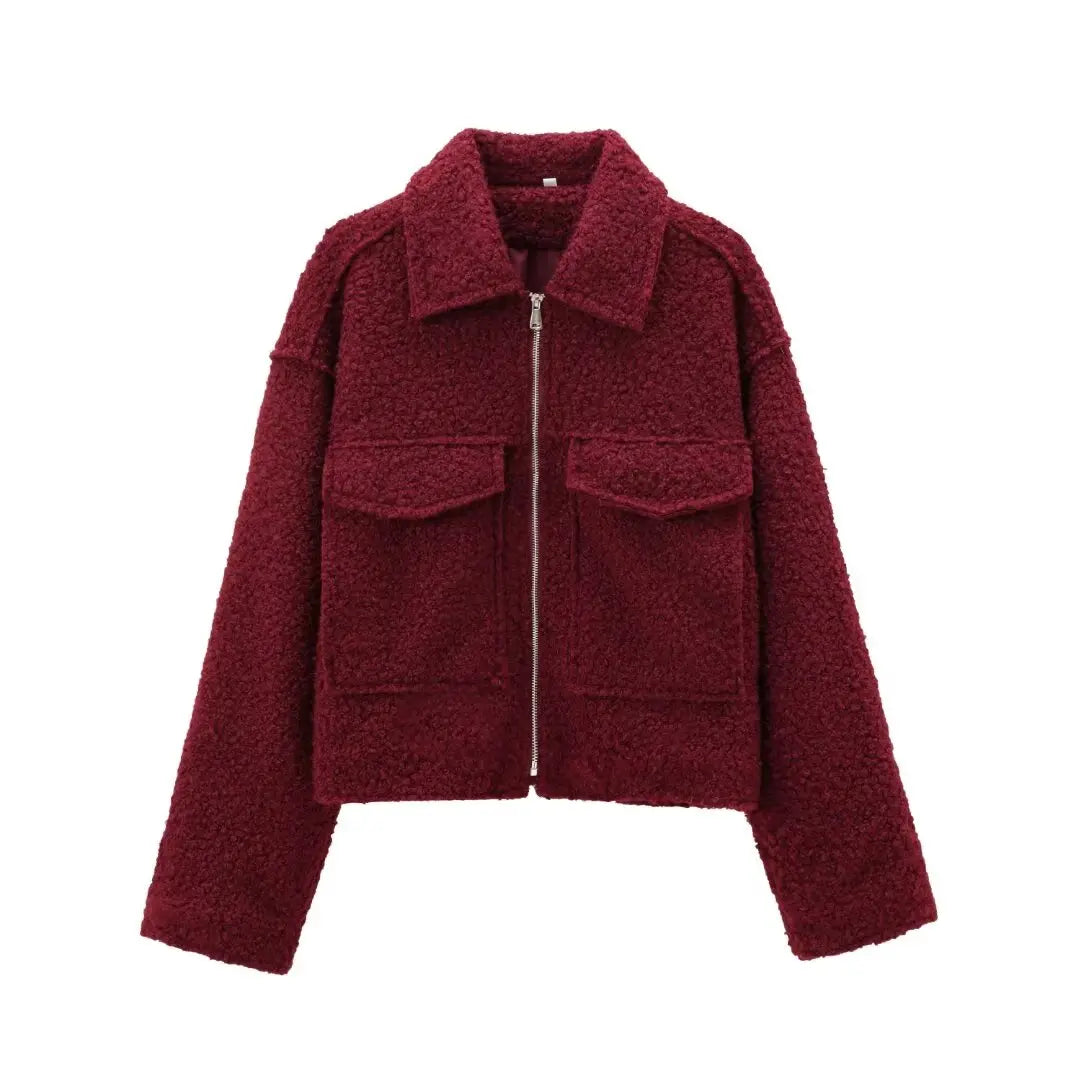 Cropped Wool-Blend Jacket | Tailored Fit | Stylish and Warm