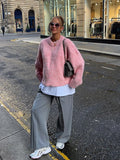 Oversized Pink Knit Sweater | Cozy Fit | Casual Chic