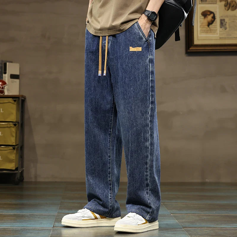 Wide-Leg Denim Pants | Cotton Denim | Relaxed Fit