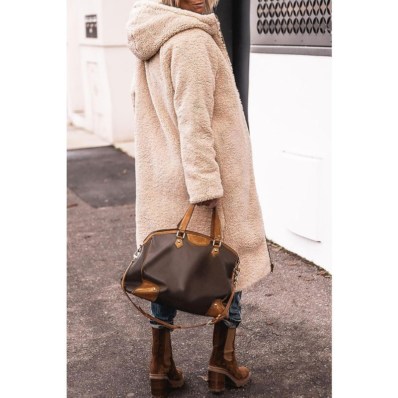 Long Hooded Coat | Teddy Fleece or Quilted | Warm and Stylish
