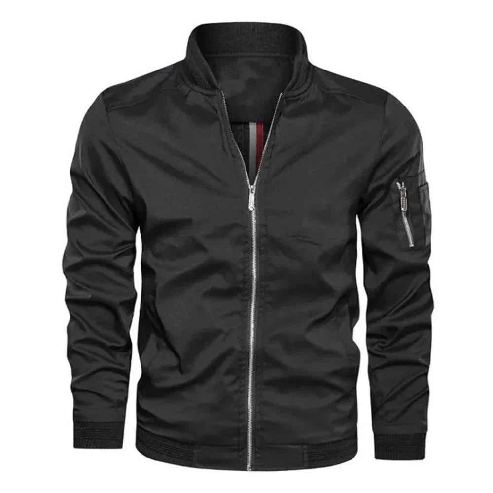 Zipped Windbreaker Jacket for Men | Lightweight, Wind-Resistant Design | Outdoor and Casual Wear