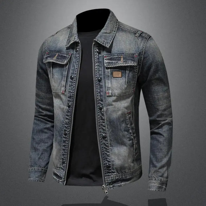 Distressed Denim Jacket | Cotton | Classic and Durable