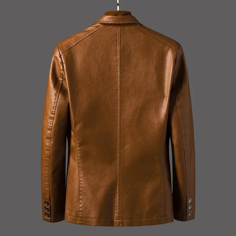 Faux Leather Blazer | Tailored Fit | Sleek and Versatile