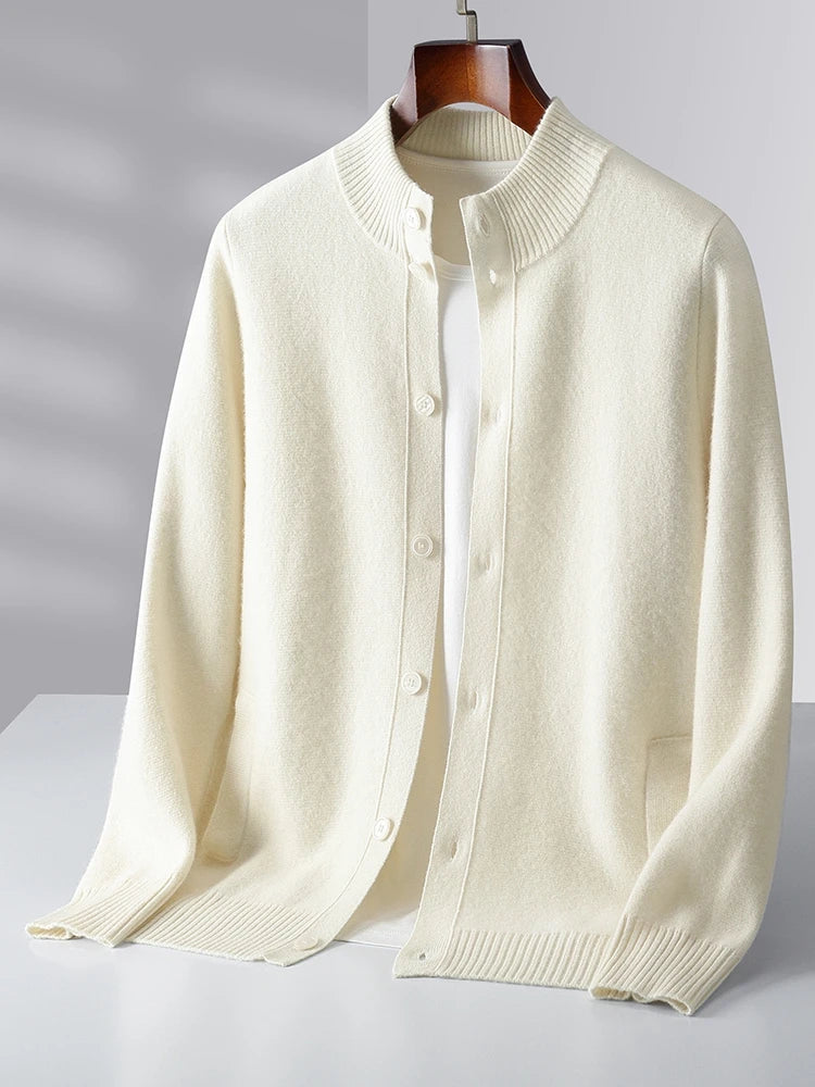 Wool-Blend Stand-Collar Cardigan | Zip-Up | Modern Elegance