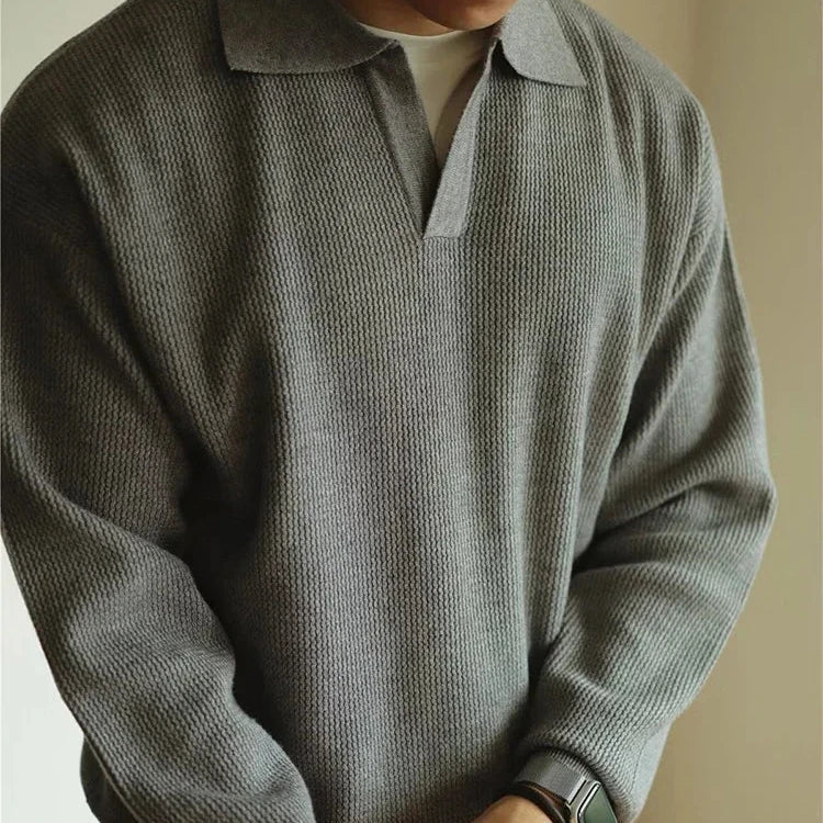 Collared Pullover Sweater | Cotton Blend | Minimalist and Sophisticated