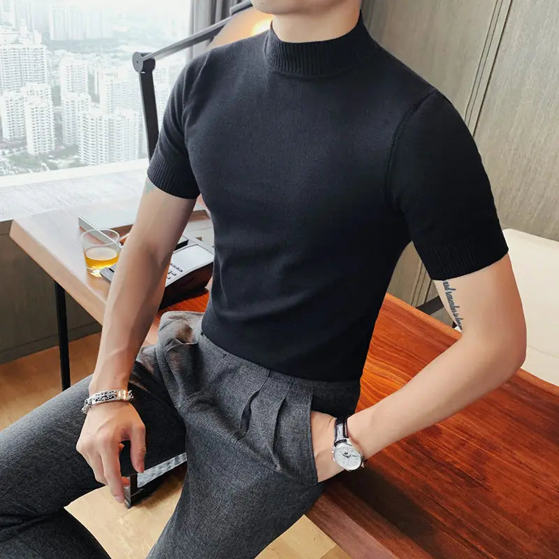 Slim-Fit Short-Sleeve Turtleneck | Modern Style | Comfortable Fit