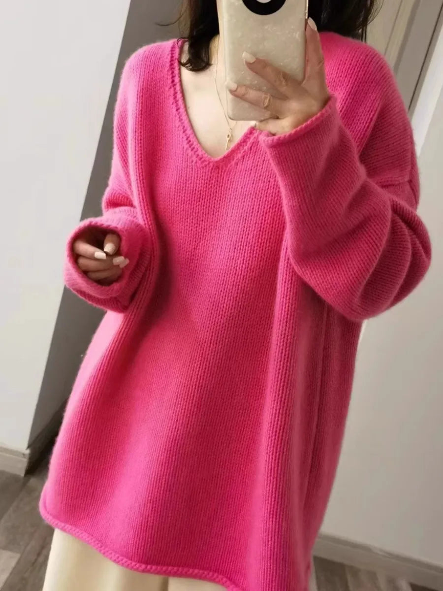 Oversized V-Neck Sweater | Ultra-Soft Knit | Cozy and Stylish
