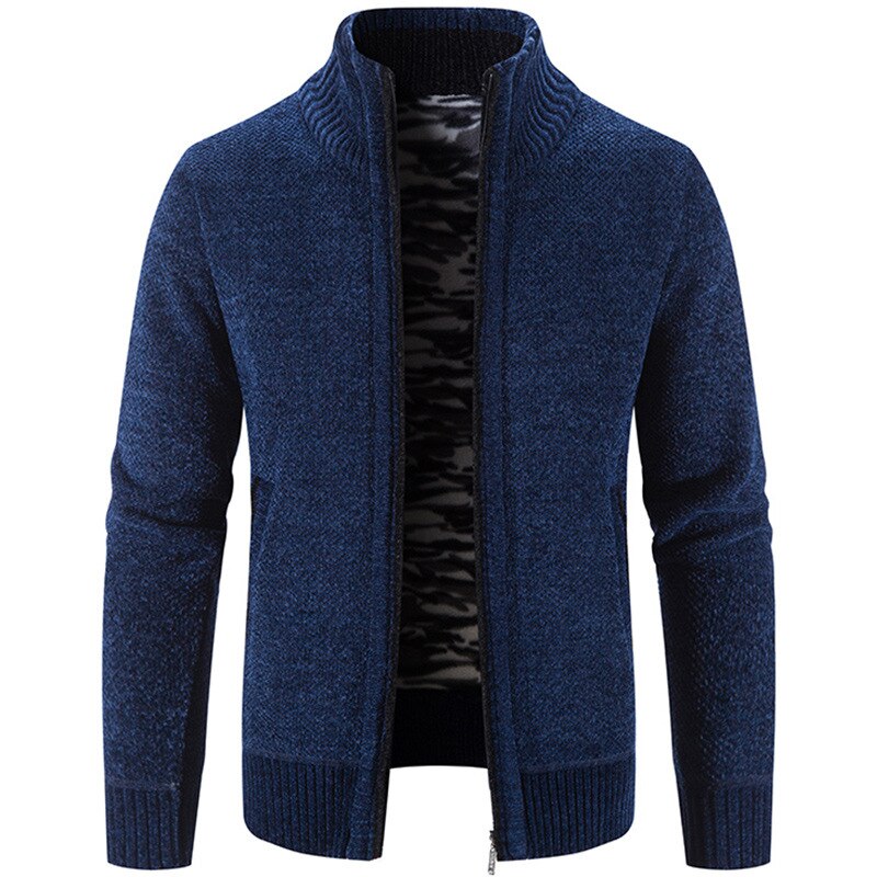 Fleece-Lined Zip-Up Cardigan | Cotton Blend | Warm and Stylish