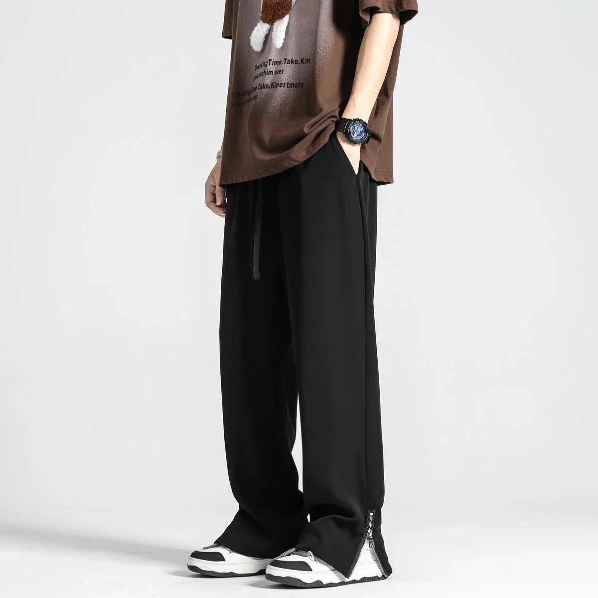 Wide-Leg Lounge Pants | Soft Polyester | Relaxed Fit