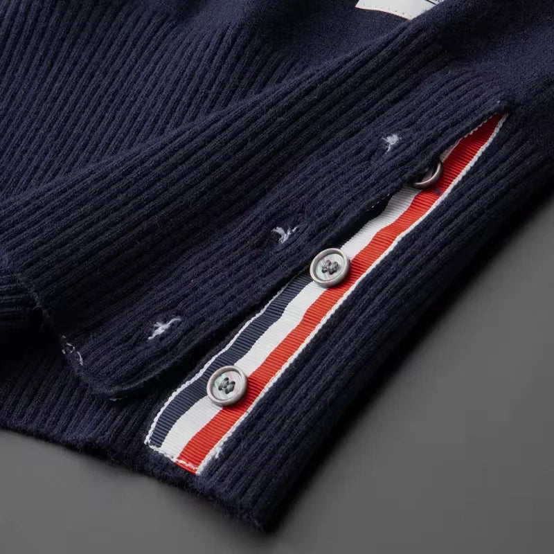 Crewneck Sweater | Striped Sleeve | Classic & Versatile