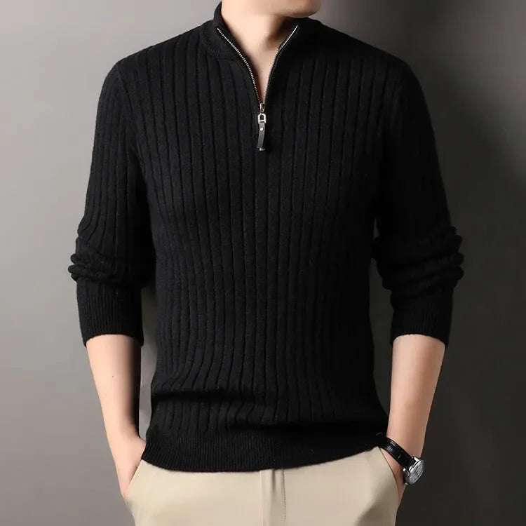 Ribbed Half-Zip Sweater | Modern Style | Cozy Comfort