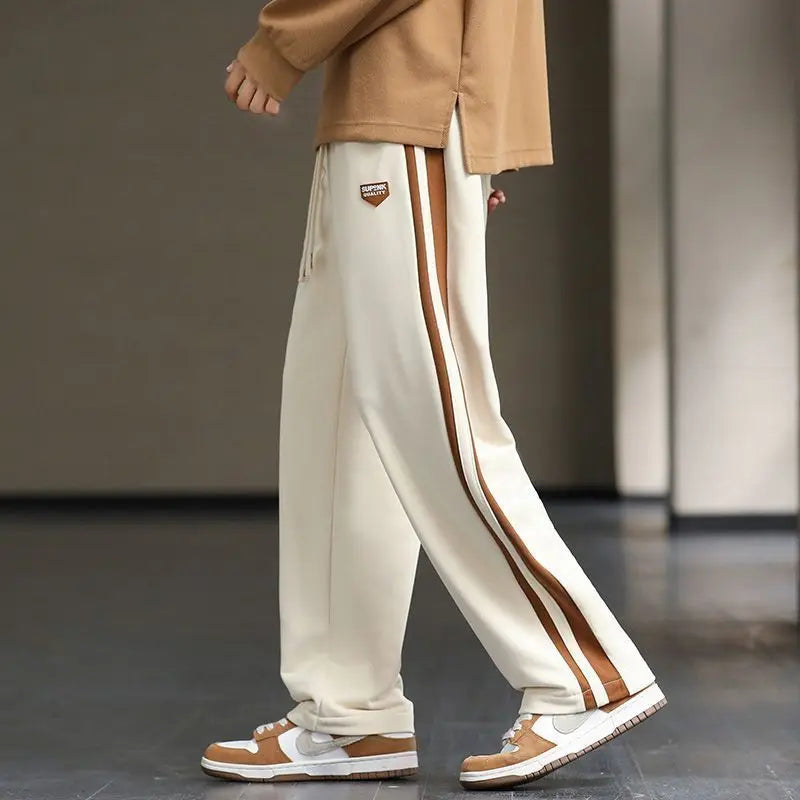 Loose-Fit Striped Track Pants | Polyester | Casual and Stylish