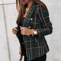 Double-Breasted Plaid Blazer | Tailored Fit | Timeless Style