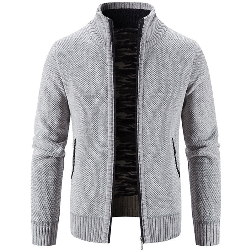 Fleece-Lined Zip-Up Cardigan | Cotton Blend | Warm and Stylish