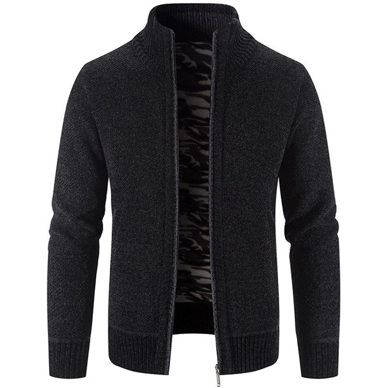Fleece-Lined Zip-Up Cardigan | Cotton Blend | Warm and Stylish