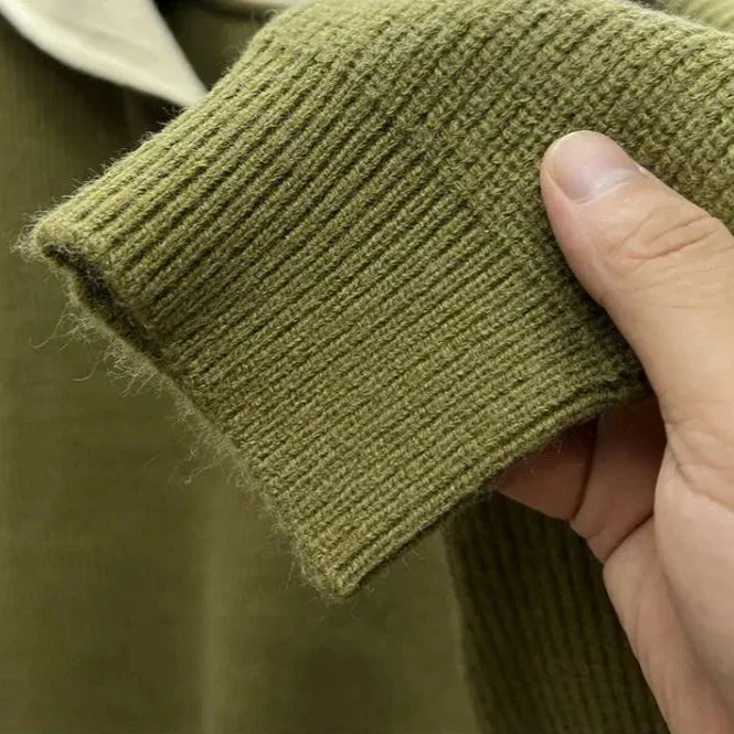Half-Zip Ribbed Sweater | Contrast Collar | Cozy and Stylish