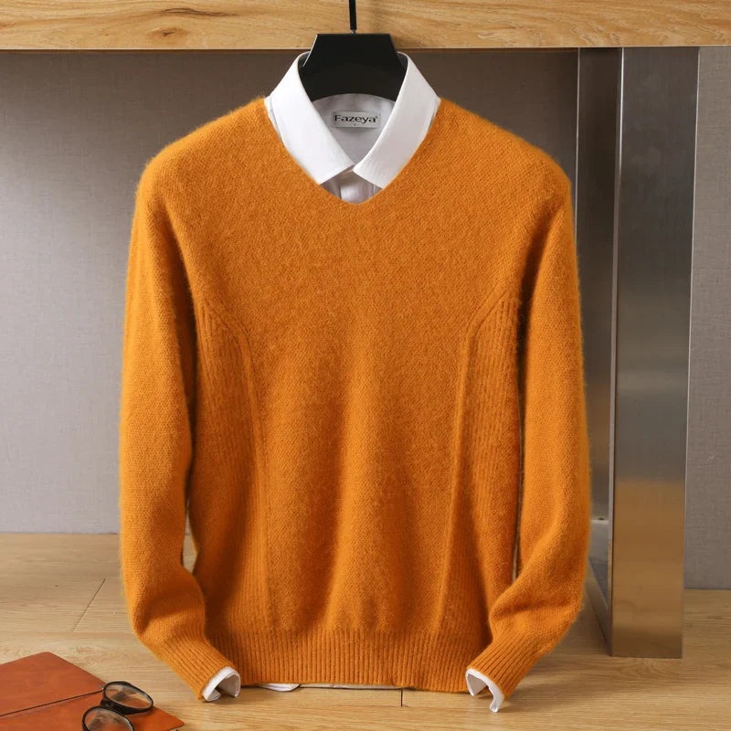 V-Neck Sweater | Mock Collar | Soft and Sophisticated