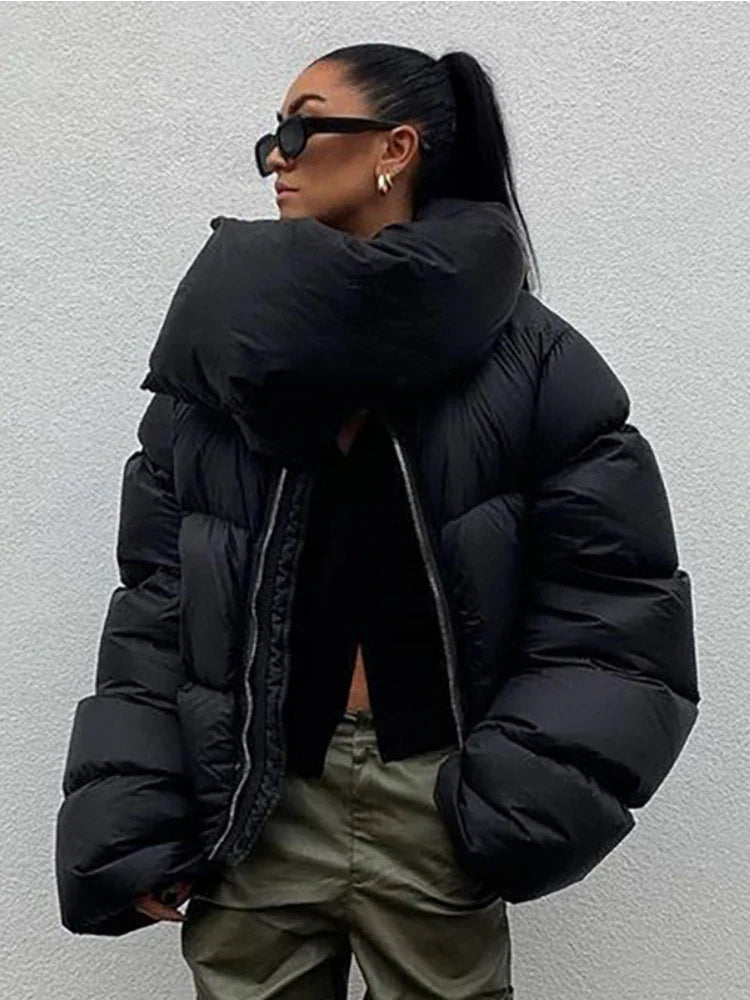 Oversized Cropped Puffer Jacket | Warm & Edgy | Streetwear Essential