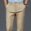 Slim-Fit Trousers | Cotton Blend | Beige and Navy