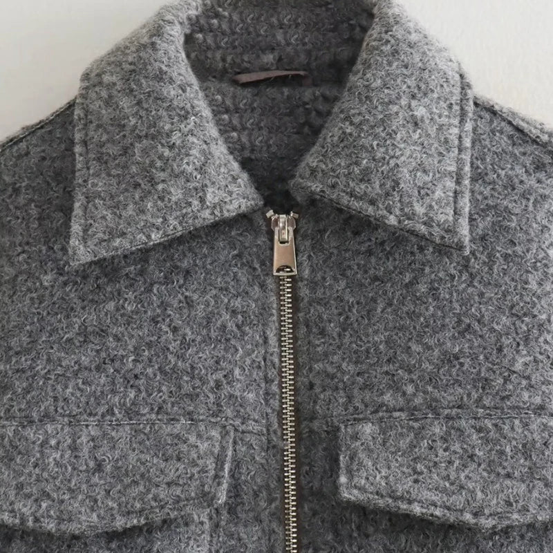 Cropped Wool-Blend Jacket | Tailored Fit | Stylish and Warm