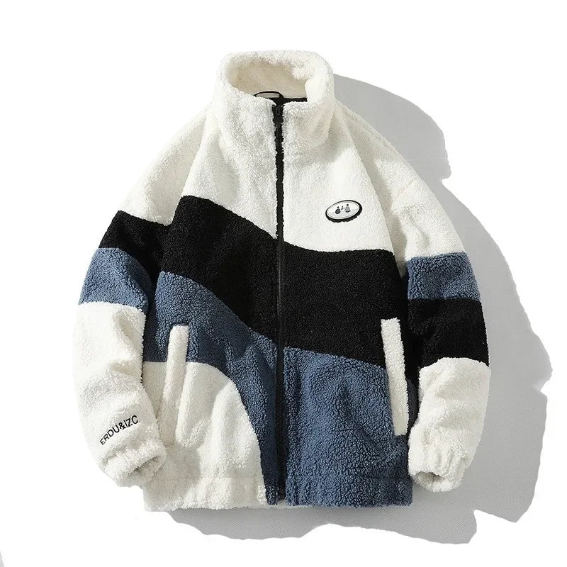 Colour-Blocked Sherpa Jacket | Warm Fleece | Casual Streetwear