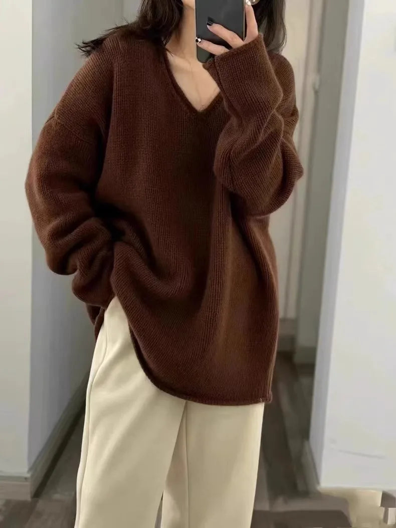 Oversized V-Neck Sweater | Ultra-Soft Knit | Cozy and Stylish