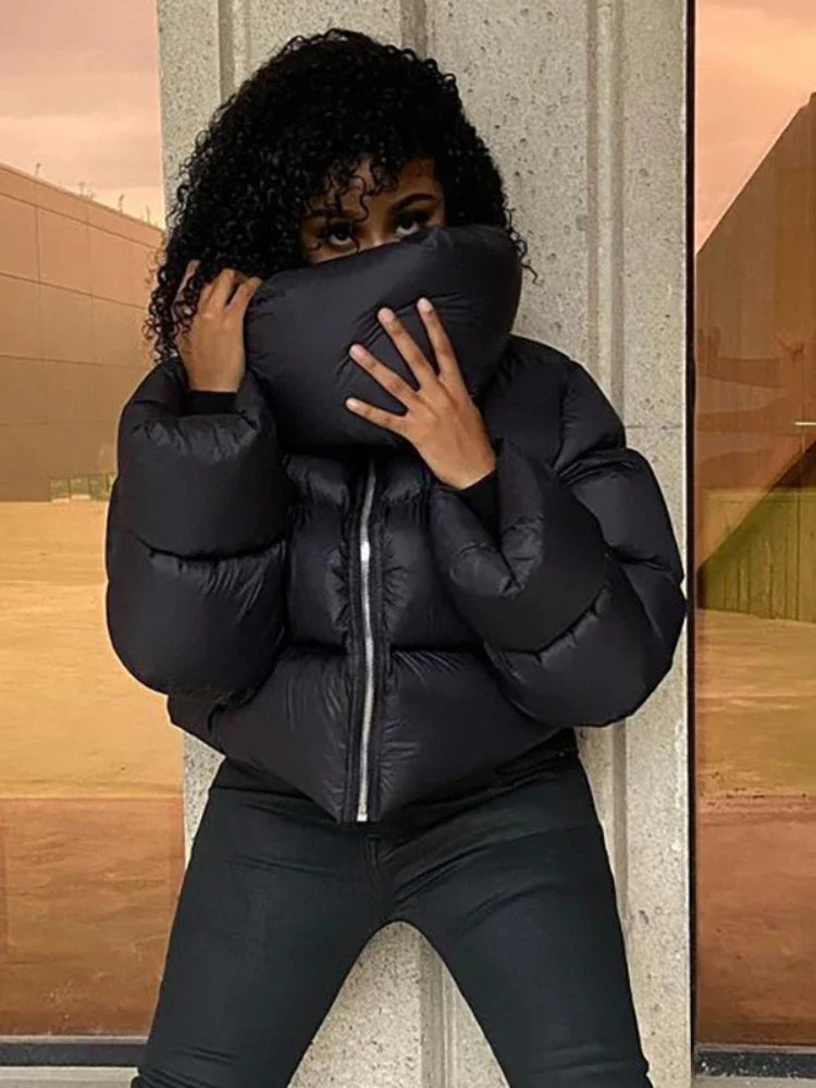 Oversized Cropped Puffer Jacket | Warm & Edgy | Streetwear Essential
