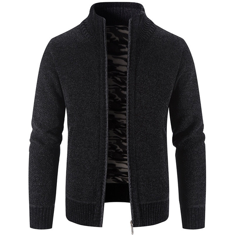Fleece-Lined Zip-Up Cardigan | Cotton Blend | Warm and Stylish