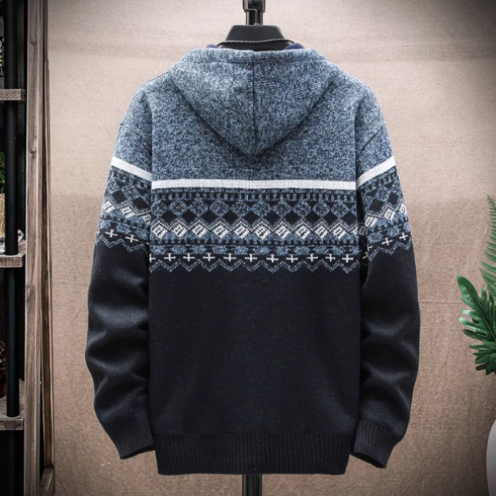 Hooded Zipper Jacket for Men | Printed Design, Comfortable Fit | Casual and Everyday Wear