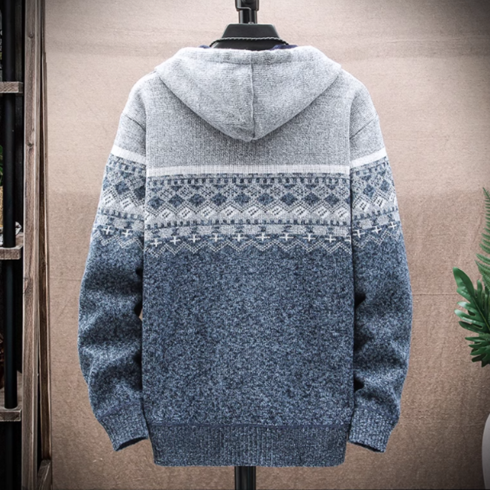 Hooded Zipper Jacket for Men | Printed Design, Comfortable Fit | Casual and Everyday Wear