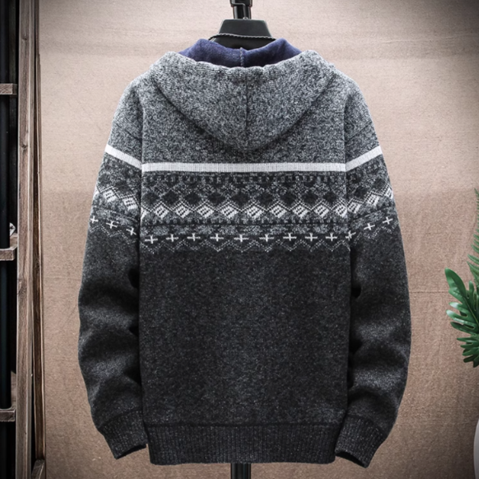 Hooded Zipper Jacket for Men | Printed Design, Comfortable Fit | Casual and Everyday Wear