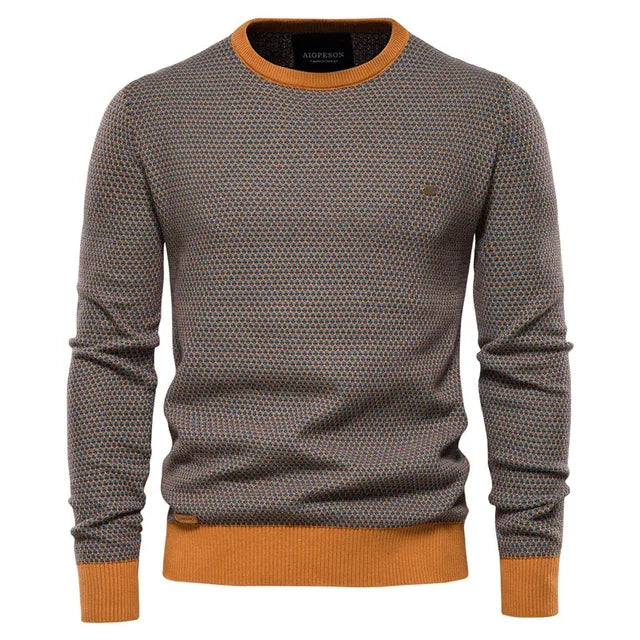 Two-Tone Crewneck Sweater | Classic and Modern | Cotton Blend