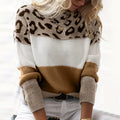 Leopard Print Color-Block Sweater | Trendy and Cozy | Relaxed Fit
