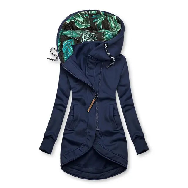 Asymmetrical Zip-Up Hoodie | Warm Lined | Cotton Blend | Casual Outerwear