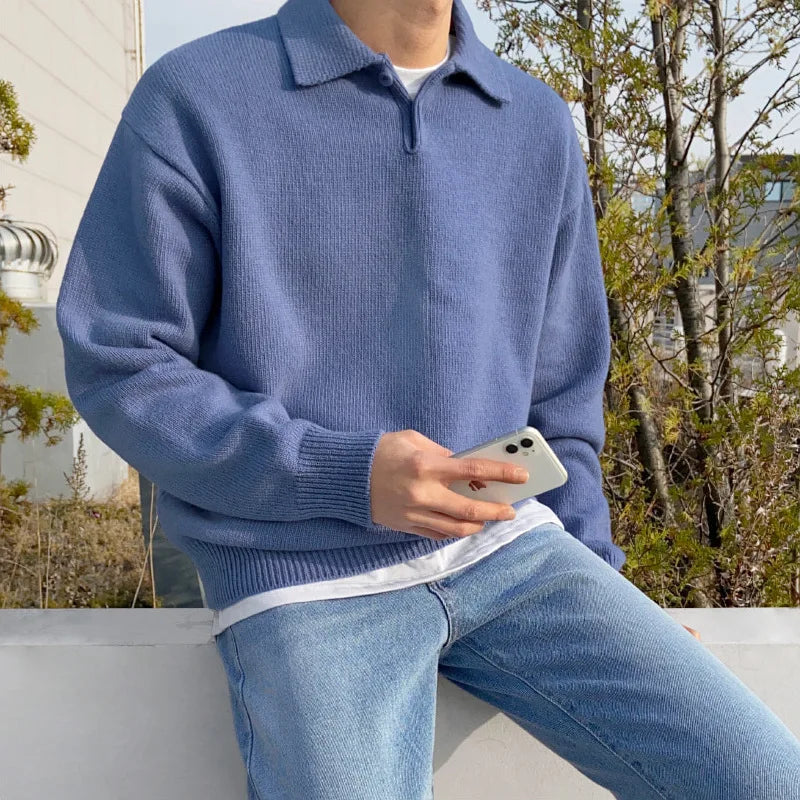 Collared Knit Sweater | Cotton Blend | Casual and Refined