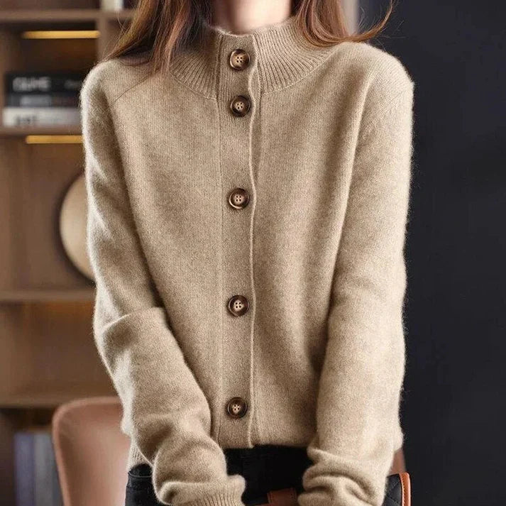 Elegant Button-Up Cardigan | Soft Knit | Collared Design | Women’s Everyday Sweater