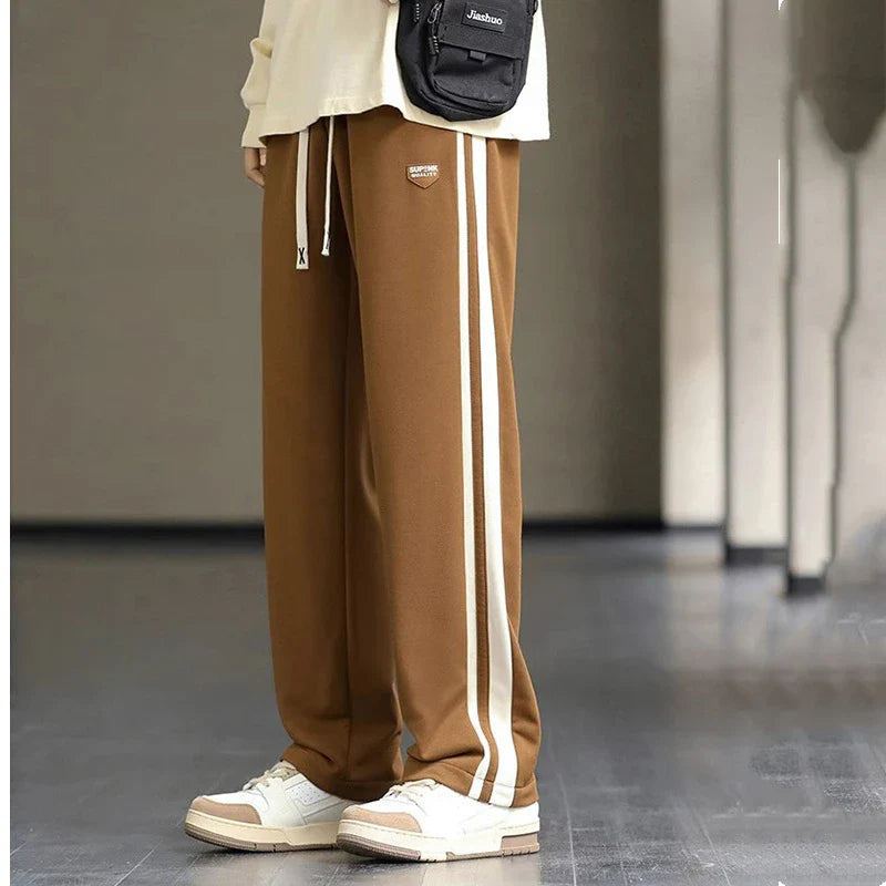 Loose-Fit Striped Track Pants | Polyester | Casual and Stylish