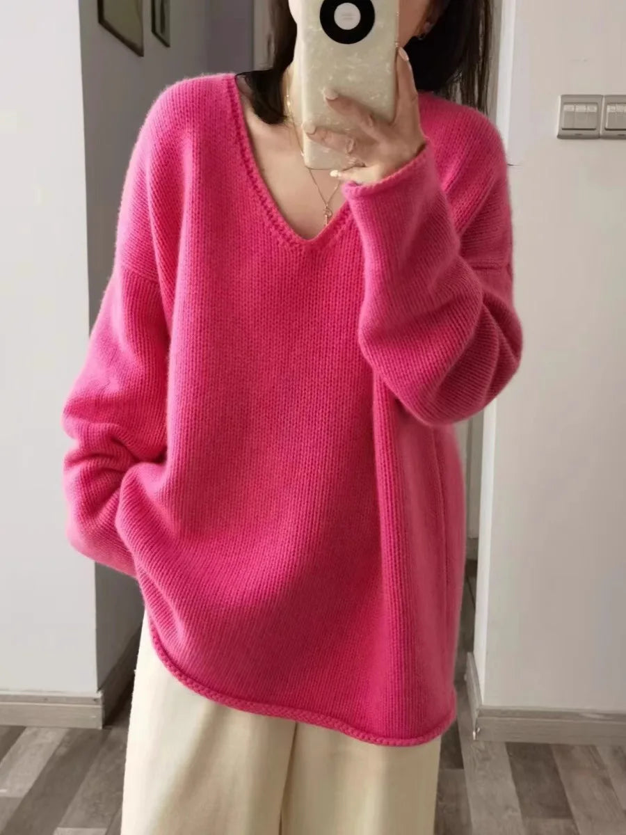 Oversized V-Neck Sweater | Ultra-Soft Knit | Cozy and Stylish