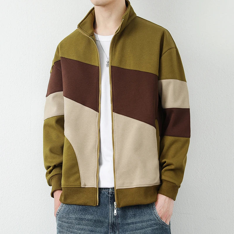 Color-Block Jacket | Geometric Design | Lightweight and Trendy