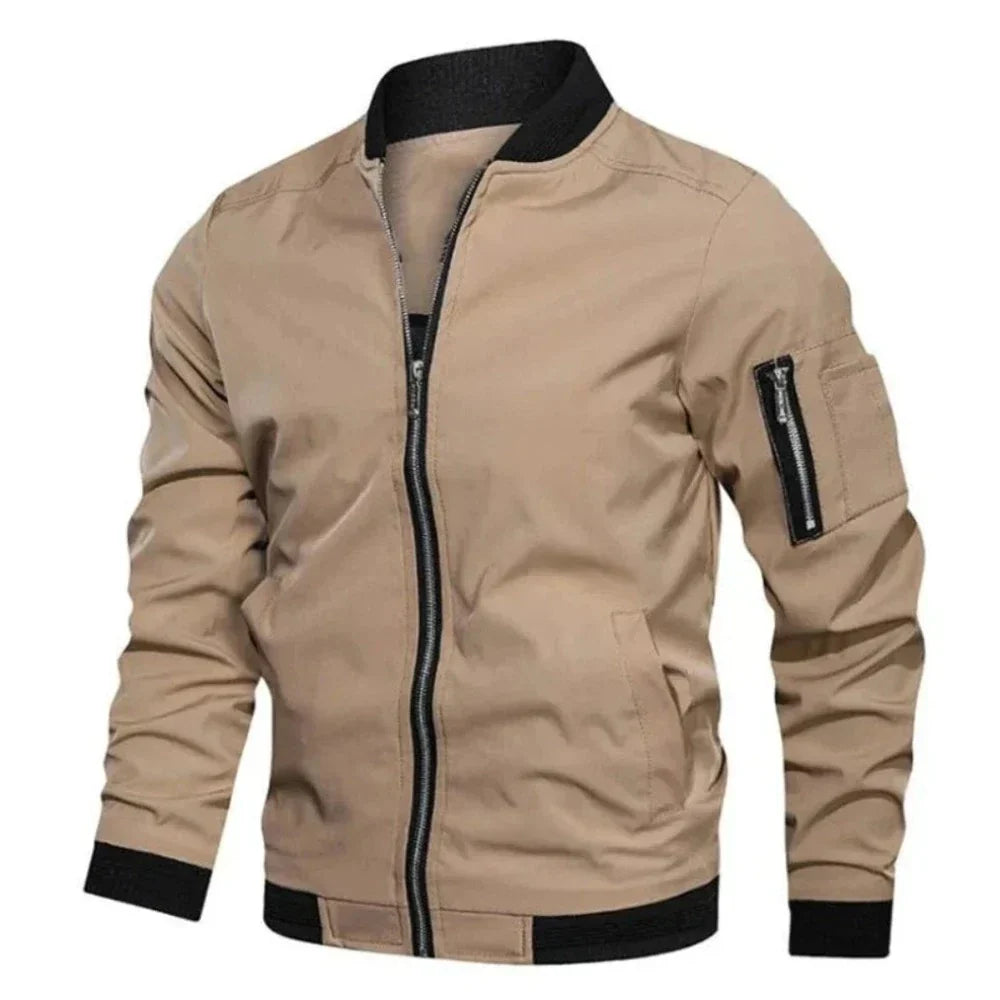 Zipped Windbreaker Jacket for Men | Lightweight, Wind-Resistant Design | Outdoor and Casual Wear